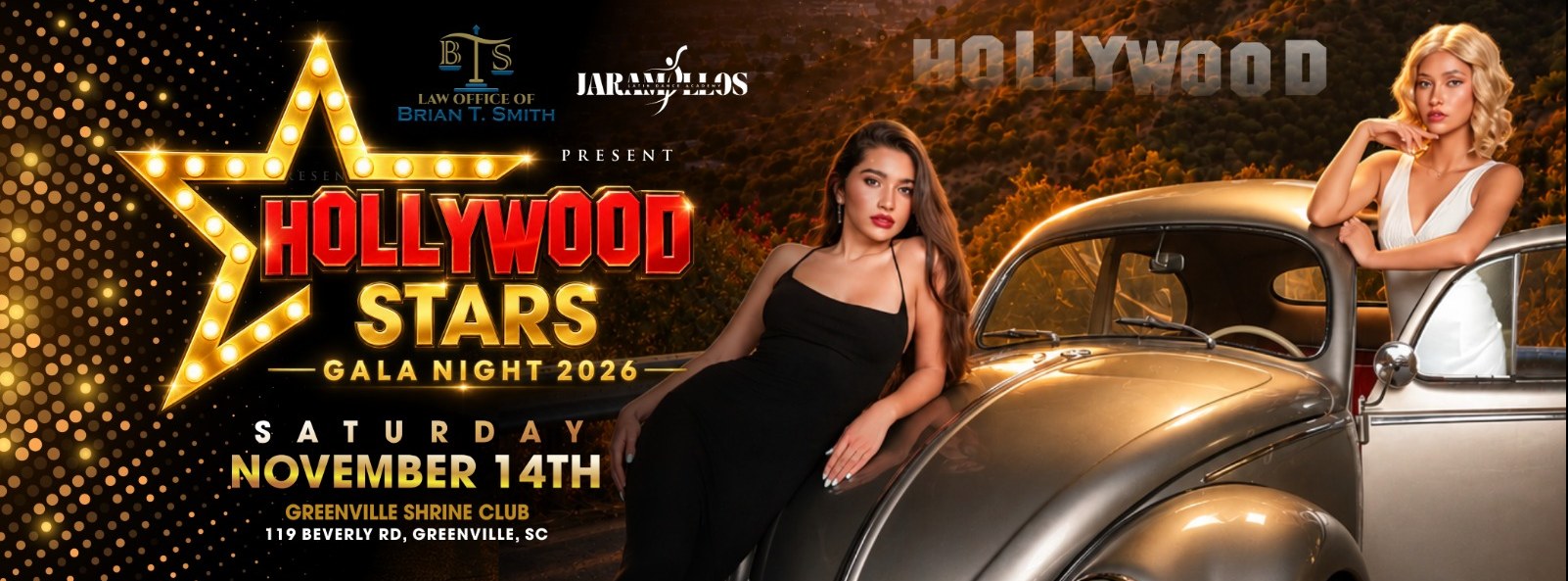 Hollywood Stars – Gala Night 2026 · Saturday November 14th · Greenville Shrine Club